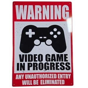 Gaming Warning Sign - Red and Black